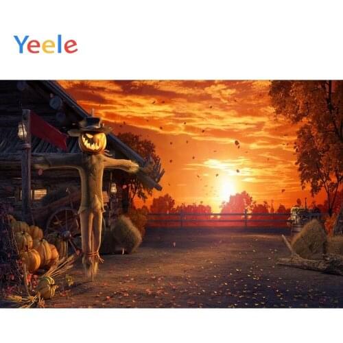 Halloween Autumn Farm Scarecrow Pumpkin Backdrop Vinyl Photography Backdrops Photographic Background For Photo Studio Photophone