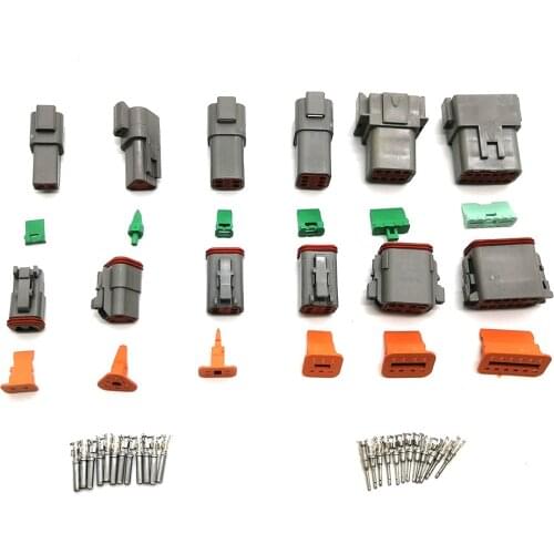 1SET 2/3/4/6/8/12 Pin Waterproof Electrical Automotive Wire 14-18 AWG Grey Block button for Deutsch Connector Motor Car