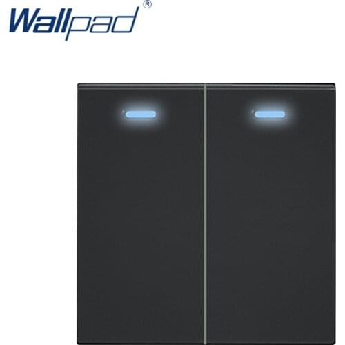 Wallpad 2 Gang 2 Way 1 Way With LED Indicator Switch Function Key For Wall Rocker Switch White And Black Plastic Module Only