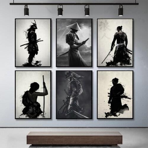 Japanese Samurai Canvas Painting Modern Posters and Prints Quadros Wall Art Picture Abstract for Living Room Home Decor Cuadros