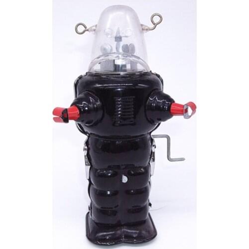 [Funny] Adult Collection Retro Wind up toy Metal Tin space alien rocker robot Mechanical Clockwork toy figures model kids gift