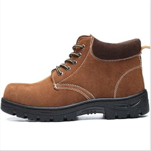 Safety Shoes Cap Steel Toe Safety Shoe Boots For Man Work Shoes Men Waterproof Size 12 Footwear Winter Wear-resistant YXZ013