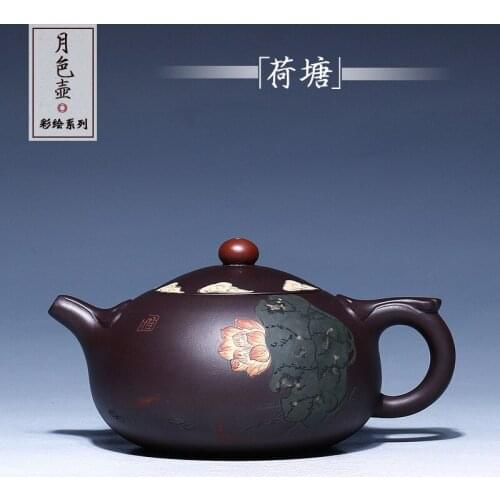 Ore old lotus pond moonlight purple clay teapot coloured drawing or pattern boutique tea priced direct selling