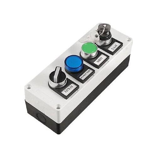 Green Momentary Blue Lamp Key Pushbutton Switch Station