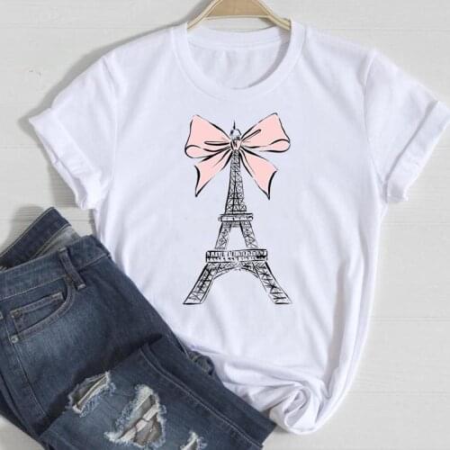 Women Watercolor Bow Funny Cute 90s Fashion Cartoon Summer Graphic T Top Lady Print Tee Female Tshirts Clothes T-Shirt
