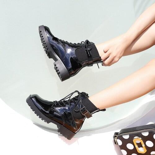 Womens Rubber Boots winter Booties Fashion Womens Shoes 2020 Round Toe Low Heels booties Boots-women Rain Punk Mid-Calf YMB295