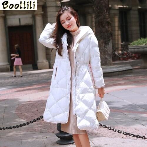 Boollili White Duck Down Jacket Women Clothes 2020 Winter Down Coat Women Hooded Korean Puffer Jacket Women Warm Parka