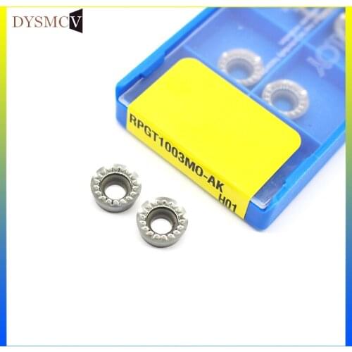 10PCS RPGT1003 MO AK H01 aluminum cutting blade insert cutting tool CNC turning tool AL tools + tin alloy