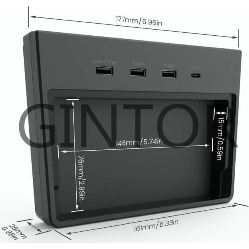 2020 USB Hub 5 Ports SSD Disk Sticks Center Console Kit HUB Memory Box For Tesla Model 3 Wireless Charging Pad Type-C Connector
