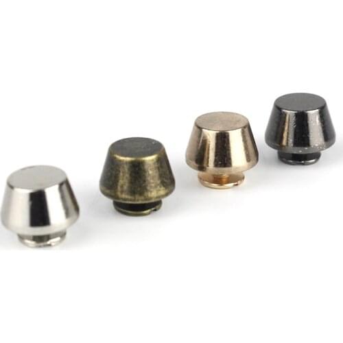 4pcs 12 x 7mm Handbag Bottom Protecting Feet Nail Bucket Shape Flat Studs Screw Back Spikes Rivets Leather Craft Bag Purse Decor