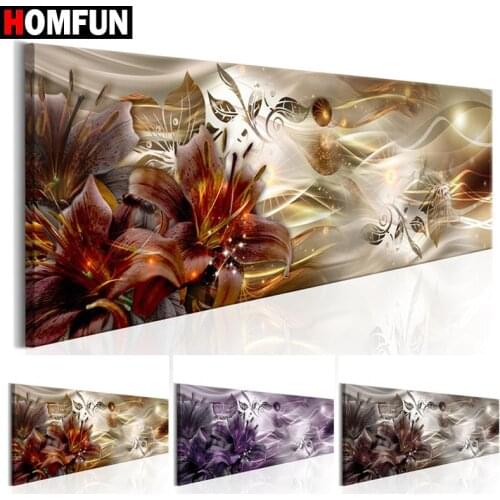 HOMFUN Full Drill Diamond Painting "Orchid flower" DIY Picture Of Rhinestone 5D Diamond Embroidery Cross Stitch Decor
