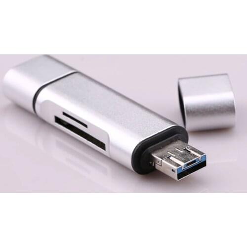 Aluminum Alloy All In 1 USB Type C Card Reader SD TF MicroSD Card Reader USB C Micro USB Android Phone OTG Memory Card Writer