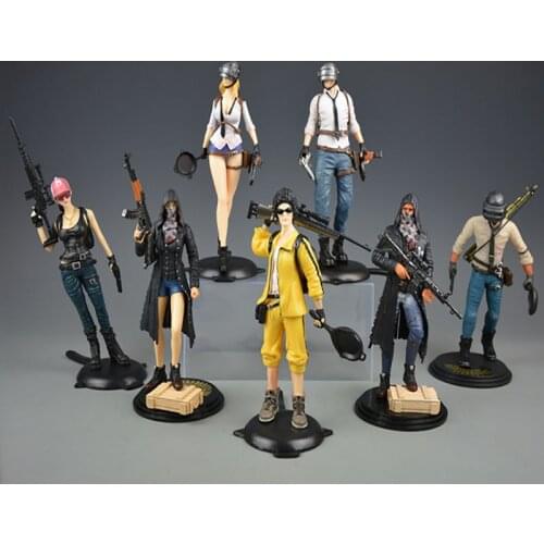 6 Styles PUBG Player Unknowns Battle Grounds Model Doll PVC 19cm Game Figurine Loyale Faith Suit Action Figure 98K Keychain Toys