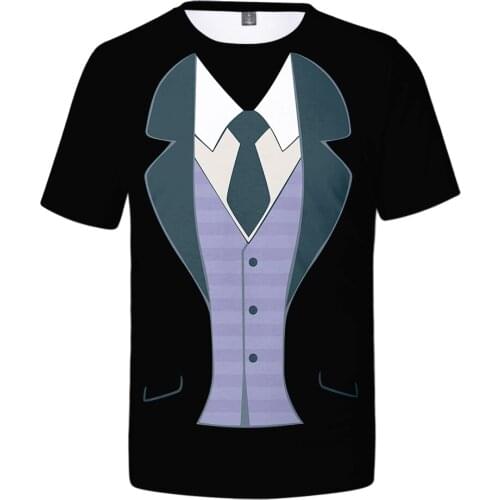 Spray Suit Series Printed Mens and Womens Casual Cosplay Short-sleeved T-shirt