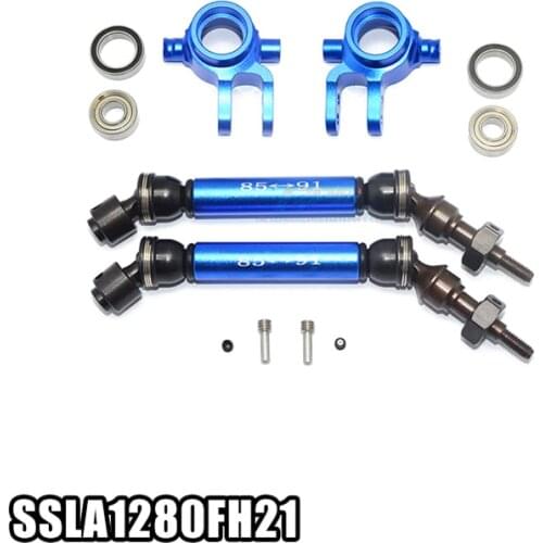 GPM STEEL+ALUMINIUM WIDEN FRONT CVD DRIVE SHAFT W. KNUCKLE ARM For TRAXXAS SLASH 4X4 LOW-CG 68086-21 RC Upgrade