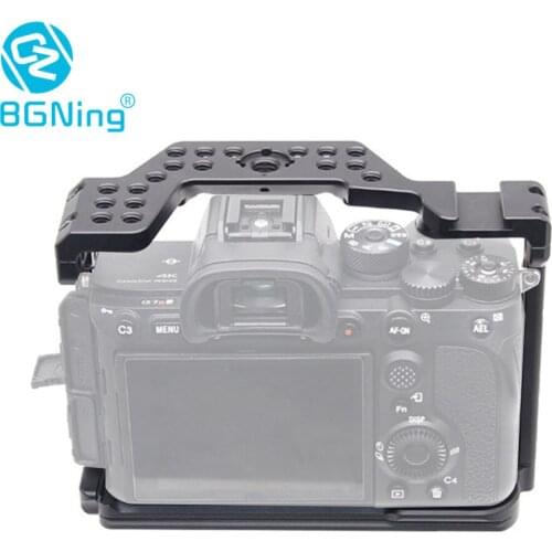 BGNing Aluminum Alloy Camera Cage for Sony A7I4/ A7R4 /A7R IV SLR w 1/4 3/8 Hole for Top Handle Grip Microphone Flash Light