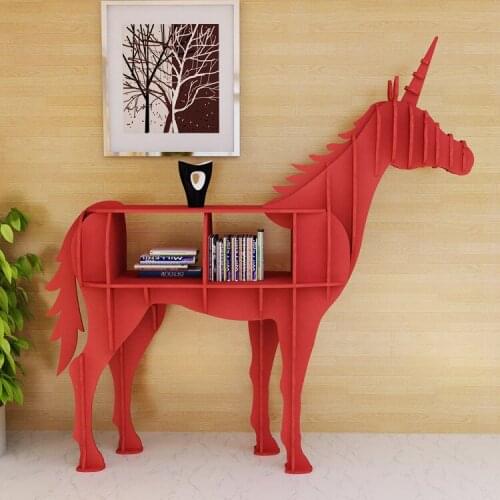 Unicorn creative bookshelf animal shape porch table shop window floor decoration product display decoration rack bookcase shelf