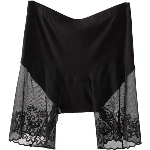 2021 New Fashion Plus Size 6XL Cool Knee-length Leggings Lace Sexy Anti-Exhaust Safety High Waist Modal Womens Shorts