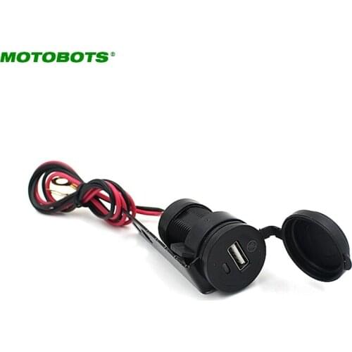 MOTOBOTS 1Set 12V Black Motorcycle Mobile Phone USB Charger Power Adapter Socket Waterproof #AM2916