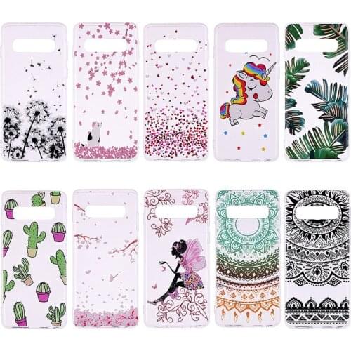 Soft TPU Case For Samsung S10 e A70 A50 A40 A30 A20E M30 M20 M10 Paisley Mandala Lace Flower Unicorn Dog Cartoon Girl 150PCS