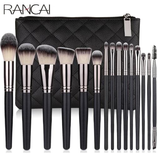 RANCAI 10/15pcs Professional Makeup Brushes Set Powder Foundation Eyeshadow Soft Synthetic Hair Brushes With Free Shipping