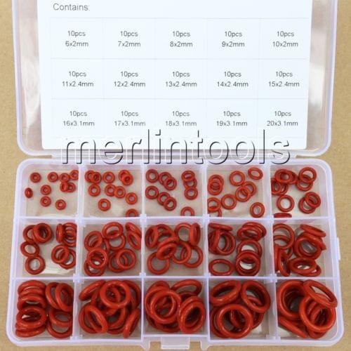 2/2.4/3.1mm Section OD from 6mm to 20mm Silicone O-Ring gaskets set