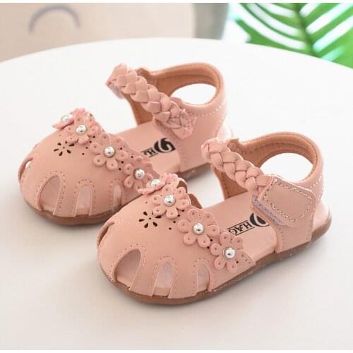 2019 summer new baby Baotou female babyflowers soft bottom princess toddler shoes babyshoes