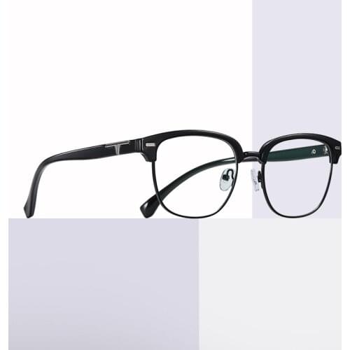 High Quality Anti blue Light Business Glasses Frame Men Semi-Rimless High Quality Business Reading Glasses Glasses No Diopter