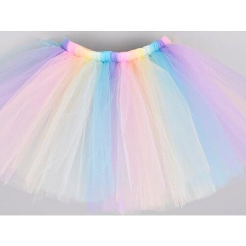 Pastel Rainbow Unicorn Tutu Skirt for Girls Baby Unicorn Birthday Party TUTUS Kids Halloween Costume Photo Props Newborn-12Y
