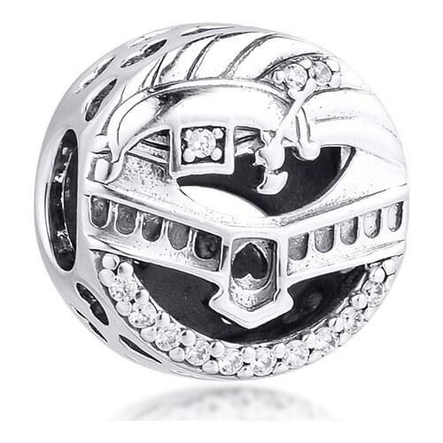 Fits for Pandora Charms Bracelets Venice Colosseum Openwork Beads 100% 925 Sterling Silver Jewelry Free Shipping