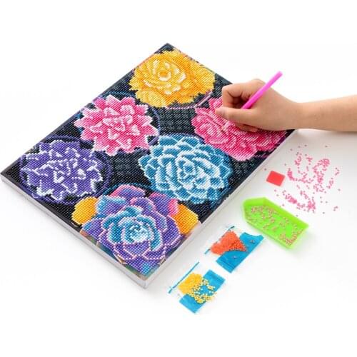 Full Round Diamond Painting With Frame 5D DIY Diamond Embroidery Cross stitch Mosaic Flowers Art Kits Home Decoration