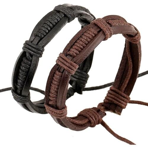 Casual Cowboy Bracelet Cow Leather Braided Mens Bracelets & Bangles Women Jewelry Simple Design High Quality Wristband Gifts