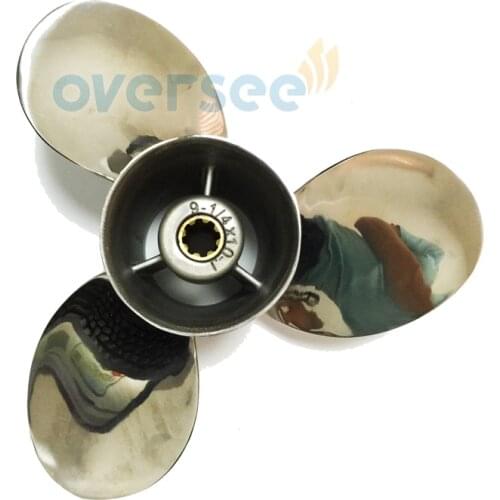 63V-45952 Stainless Steel Propeller 9-1/4x10 For Yamaha Outboard Motor 2T 4T 9.9HP 15HP 63V-45952-00-EL Parsun HDX Seapro