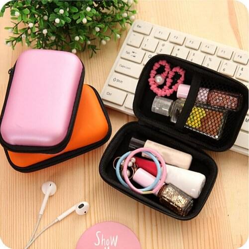 EVA Rectangle Storage Bag Mobile Phone Data Cable Charger Fingertips Package Zipper Bag Portable Zip Organizer Case Storage Box