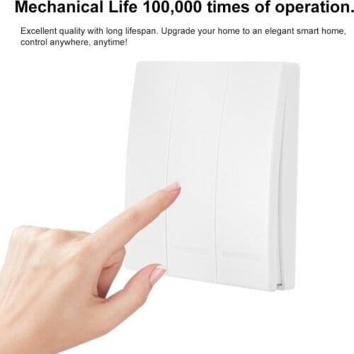 EWeLink Push Button Wall Light Switch Remote Controller 1/2/3 Gang 86 Type 433MHz Wireless RF Remote Control Smart Home Living