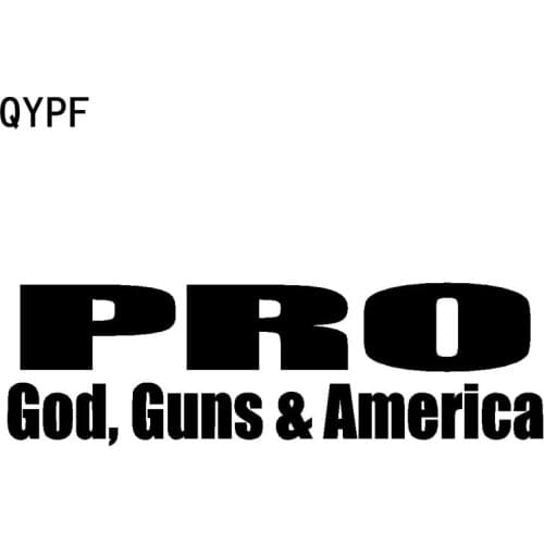 QYPF 16cm*4.9cm Fashion PRO GOD GUNS & AMERICA Car-styling Vinyl Car Sticker Decal Black Silver C15-1749