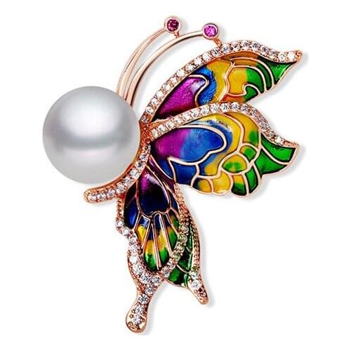 Multicolored Enamel Pin For Womens High-end Butterfly Brooch Jewelry Party Office Clothes Scarf Buckle Garment Accessories Gift
