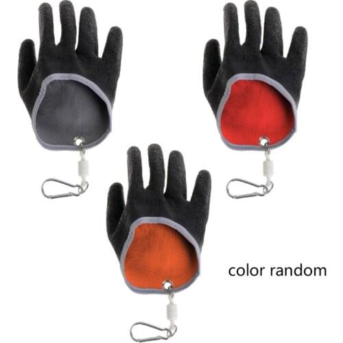 Fishing Gloves Non Slip Latex Glove With Magnet Release Fish Grab Anti Skid Capture Safety Portable Outdoor Fishing Tackle F2TC