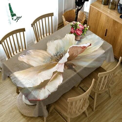 Flower Tablecloth Restaurant Cofffee Dining waterproof 3D rectangular tablecloth round table cover for party customized size