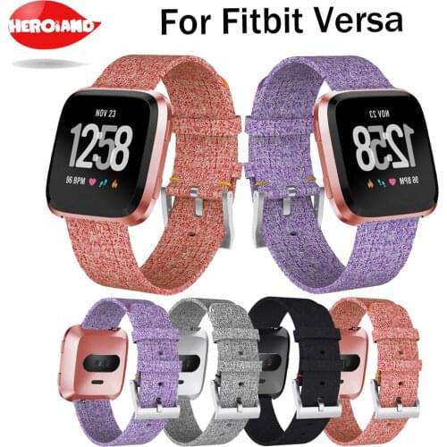 Canvas cowboy Watch Band wrist Strap With Buckle Connector Replacement Smartwatch For Fitbit versa Sport Smartband Factory Price