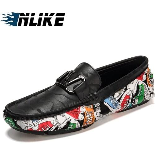 Men Casual Shoes Fashion Men Shoes Genuine Leather Men Loafers Big Size Flats