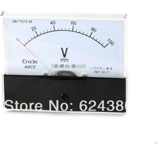Pointer DC voltmeter Heade DC 0-100V 10V 15V 20V 30V 50V 150V 250V 300V500V Analog Panel Volt Voltage Meter Voltmeter Gauge 44C2