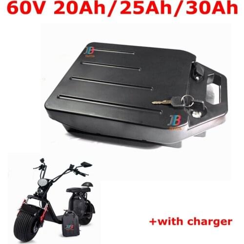 Waterproof 60V 200Ah Lithium ion battery 60v 30Ah 25Ah for 1500W 2000W motor bike citycoco X7 X8 X9 scooter + 3A charger