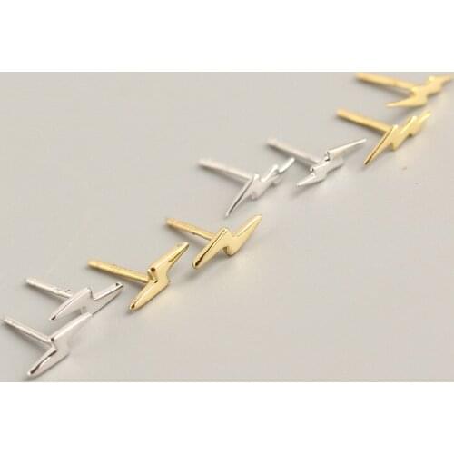 WTLTC 925 Sterling Sliver Small Lightning Bolt Stud Earrings Minimalist Tiny Cartilage Earrings Hypoallergenic Studs Earrings