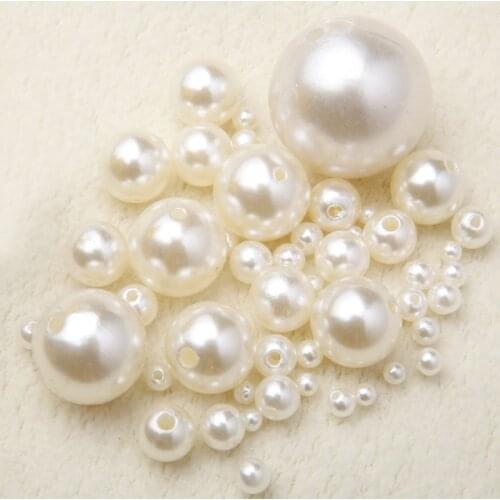 Pearl Colorful Plastic Imitation Fashion Jewelry Accessory ABS Round Shape Beads DIY Craft Scrapbook Garment Beads Decoration