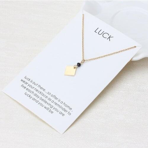 1pc Minimalist Square Geometry Charm Choker Collier Necklaces Links Chains Wish Card For Women Statement Jewelry Gift