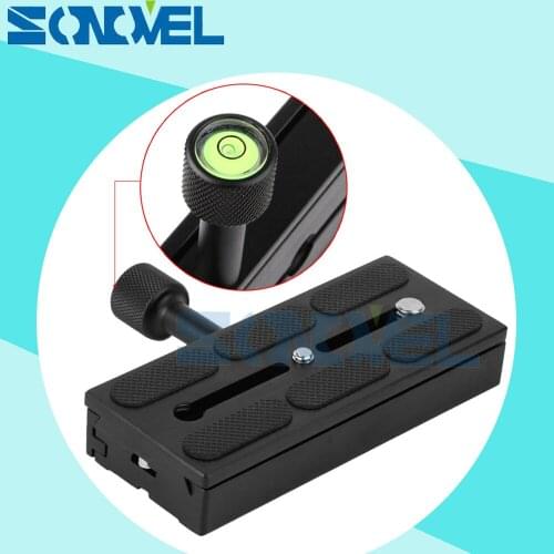 120*50mm Clamp Adapter for DSLR Camera Stand Tripod Quick Release Plate Mount Screw Adapter with bubble level