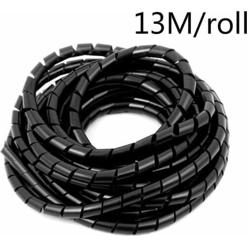 13M/roll 8mm Line Organizer Pipe Protection Spiral Wrap Winding Cable Wire Protector Cover Tube