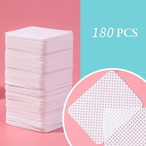 180pcs Nail Remover Cotton Wipes UV Gel Nail Tips Polish Remover Cleaner Lint-Free Paper Pad Nail Art Cleaning Manicure Tools
