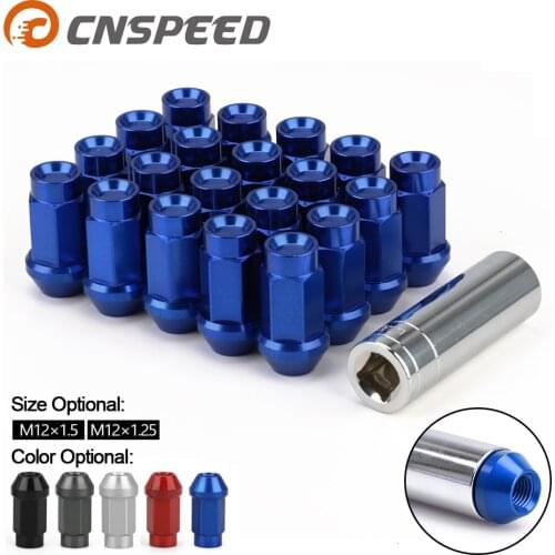 20pcs M12x1.5 M12*1.25 Racing Car Modification Hex 19MM Wheel Nuts Lug Nut Bolts 7075-T6 Aluminum JDM style